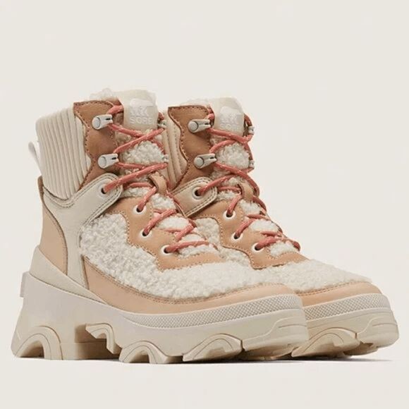Sorel Brex Cozy Lace Up Boots White Cream Pink Size 7 Winter Boot NEW with Tags - Picture 11 of 11